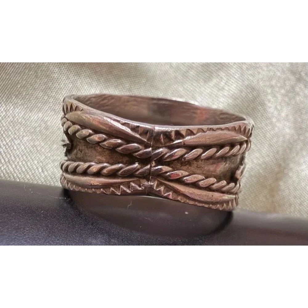 Vintage Navajo Harrison Betty Begaye Sterling Silver Turquoise Ring Sz 10 Signed